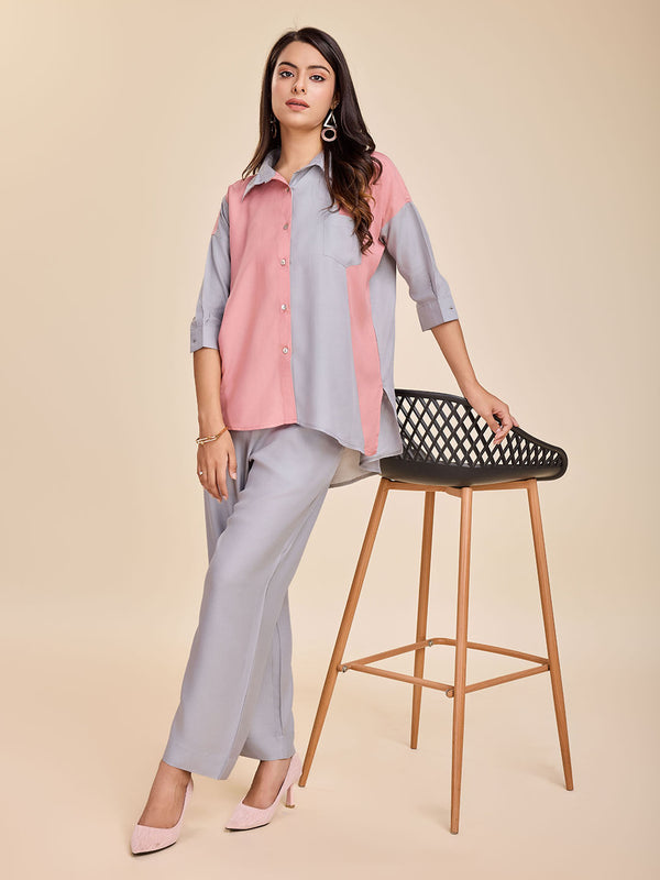 solid single breasted sleeveless waistcoat with two flap pockets at front and trousers set in cotton flex