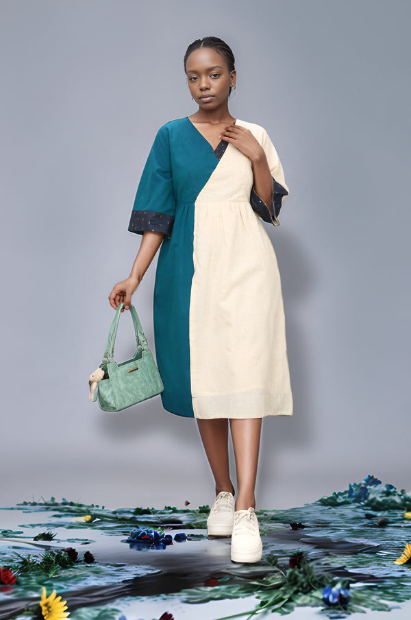 solid single breasted sleeveless waistcoat with two flap pockets at front and trousers set in cotton flex - Multicolor